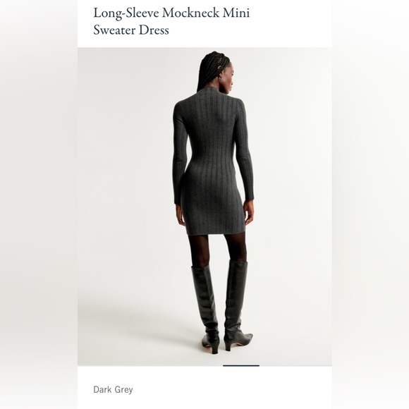 Abercrombie & Fitch Long-Sleeve Mockneck Mini Sweater Dress - Picture 3 of 7